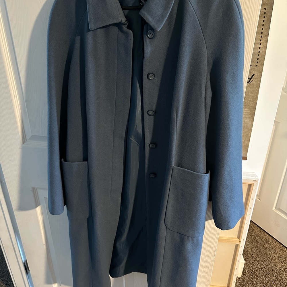 GAP Wool Blend Trench Coat – Blue, Size Medium, Classic Style